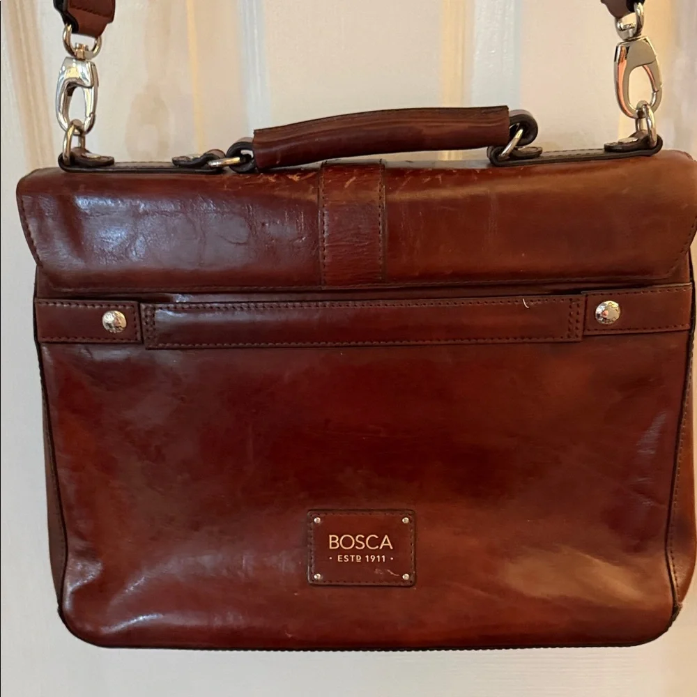 Bosca Rich Brown Leather Briefcase